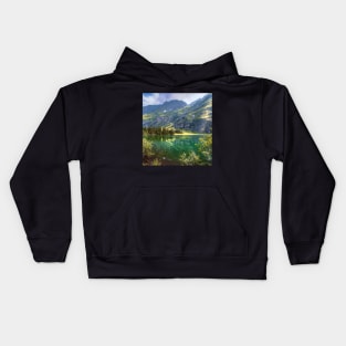 Mountain Print, Canadian Wall Art, Landscape Photography, Teal Decor, Mountain Lake Kids Hoodie